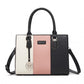 Miss Lulu PU Leather Three-Tone Stitched Shoulder Handbag - Stylish Daily Bag with Adjustable Strap