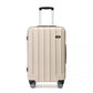 Kono 28 Inch Striped ABS Hard Shell Luggage With 360-Degree Spinner Wheels - Beige