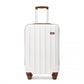 Kono 19 Inch Cabin Size ABS Hard Shell Luggage With Vertical Stripes - Ideal For Carry-On - Cream