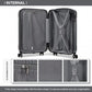 Kono 19 Inch Abs Lightweight Compact Hard Shell Cabin Suitcase Travel Carry-On Luggage - Grey