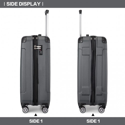 Kono 19 Inch Abs Lightweight Compact Hard Shell Cabin Suitcase Travel Carry-On Luggage - Grey