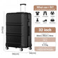Kono ABS+PC 32 Inch Extra-Large Suitcase, Sculpted Horizontal Design, Hard-Shell Wheeled Luggage with Telescopic Handle
