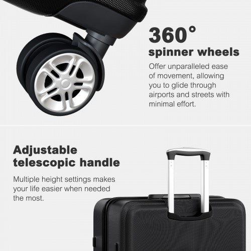 Kono ABS+PC 32 Inch Extra-Large Suitcase, Sculpted Horizontal Design, Hard-Shell Wheeled Luggage with Telescopic Handle