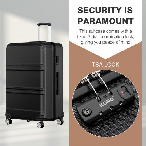 Kono ABS+PC 32 Inch Extra-Large Suitcase, Sculpted Horizontal Design, Hard-Shell Wheeled Luggage with Telescopic Handle