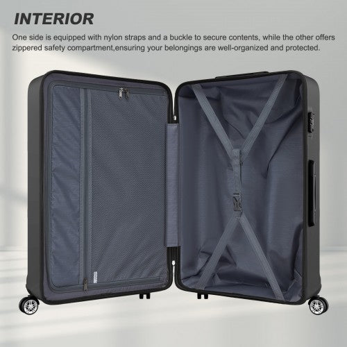 Kono ABS+PC 32 Inch Extra-Large Suitcase, Sculpted Horizontal Design, Hard-Shell Wheeled Luggage with Telescopic Handle