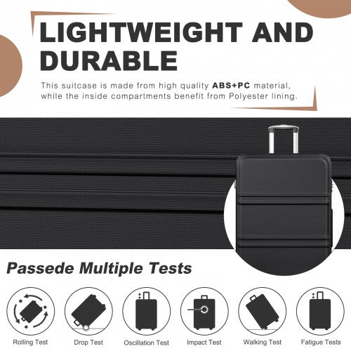 Kono ABS+PC 32 Inch Extra-Large Suitcase, Sculpted Horizontal Design, Hard-Shell Wheeled Luggage with Telescopic Handle