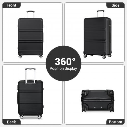 Kono ABS+PC 32 Inch Extra-Large Suitcase, Sculpted Horizontal Design, Hard-Shell Wheeled Luggage with Telescopic Handle