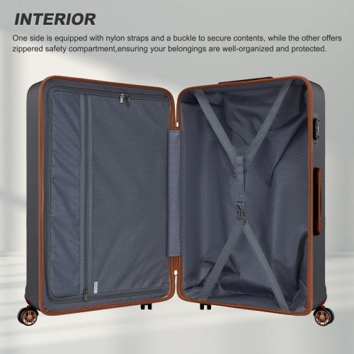 Kono ABS+PC 32 Inch Extra-Large Suitcase, Sculpted Horizontal Design, Hard-Shell Wheeled Luggage with Telescopic Handle