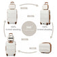 Kono Abs 4 Wheel Suitcase Set With Vanity Case - Cream