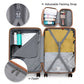 Kono Abs 4 Wheel Suitcase Set With Vanity Case - Cream