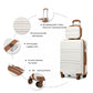 Kono Abs 4 Wheel Suitcase Set With Vanity Case - Cream