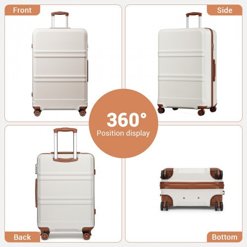 Kono ABS+PC 32 Inch Extra-Large Suitcase, Sculpted Horizontal Design, Hard-Shell Wheeled Luggage with Telescopic Handle
