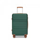 Kono ABS 24 Inch Sculpted Horizontal Design Suitcase - Green / Brown