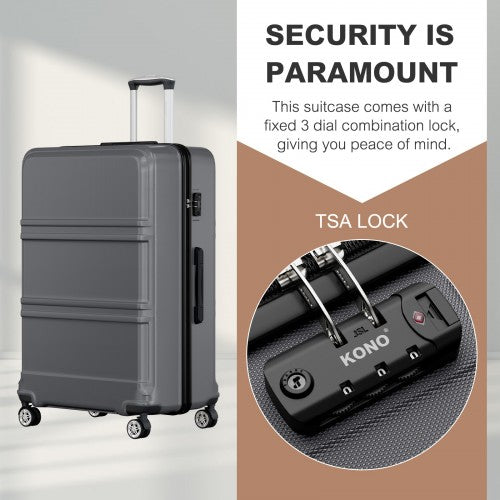 Kono ABS+PC 32 Inch Extra-Large Suitcase, Sculpted Horizontal Design, Hard-Shell Wheeled Luggage with Telescopic Handle