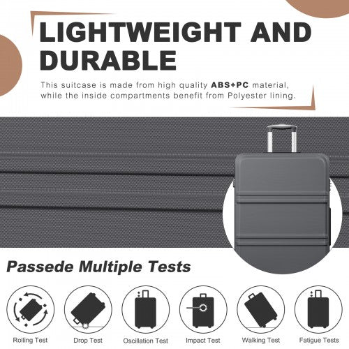 Kono ABS+PC 32 Inch Extra-Large Suitcase, Sculpted Horizontal Design, Hard-Shell Wheeled Luggage with Telescopic Handle