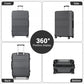 Kono ABS+PC 32 Inch Extra-Large Suitcase, Sculpted Horizontal Design, Hard-Shell Wheeled Luggage with Telescopic Handle