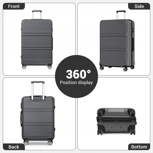Kono ABS+PC 32 Inch Extra-Large Suitcase, Sculpted Horizontal Design, Hard-Shell Wheeled Luggage with Telescopic Handle