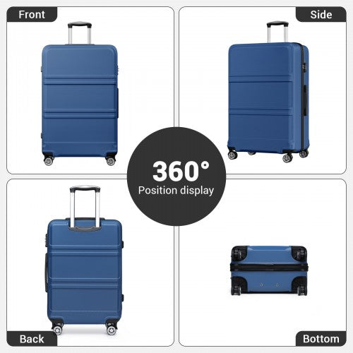 Kono ABS+PC 32 Inch Extra-Large Suitcase, Sculpted Horizontal Design, Hard-Shell Wheeled Luggage with Telescopic Handle