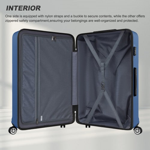 Kono ABS+PC 32 Inch Extra-Large Suitcase, Sculpted Horizontal Design, Hard-Shell Wheeled Luggage with Telescopic Handle