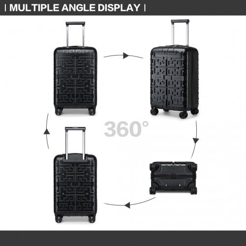 Supercase Stylish 20 Inch Carry-On Polypropylene Hardshell Suitcase With Maze Pattern - Black
