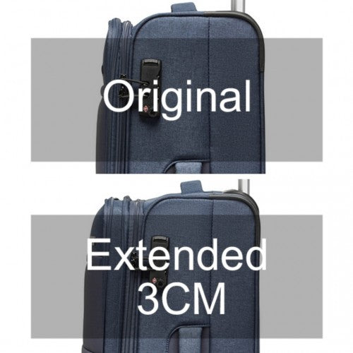 British Traveller 24 Inch Lightweight Soft Shell Expandable Suitcase With TSA Lock - Navy