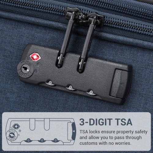 British Traveller Sleek Tough 28 Inch Travel Soft-Shell Suitcase with Silent TPE Spinners, TSA Security and Expandable Capacity