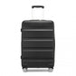 Kono 24 Inch Expandable Horizontal Engraved Hard Shell ABS+PC Check-In Suitcase with TSA Lock - Black