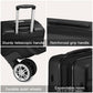 Kono 3-Piece Horizontal Engraved Hard Shell ABS+PC Suitcase with TSA Lock - Black