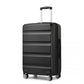 Kono 3-Piece Horizontal Engraved Hard Shell ABS+PC Suitcase with TSA Lock - Black