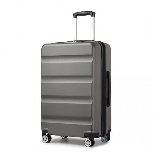 Kono 24 Inch Expandable Horizontal Engraved Hard Shell ABS+PC Check-In Suitcase with TSA Lock - Grey