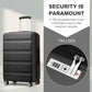 Kono 24 Inch Expandable Horizontal Engraved Hard Shell ABS+PC Check-In Suitcase with TSA Lock - Grey