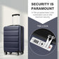 Kono 19 Inch Stylish Horizontal Engraved Hard Shell ABS+PC Cabin Carry-On Suitcase with TSA Lock - Navy