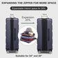 Kono 24 Inch Expandable Horizontal Engraved Hard Shell ABS+PC Check-In Suitcase with TSA Lock - Navy