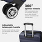 Kono 24 Inch Expandable Horizontal Engraved Hard Shell ABS+PC Check-In Suitcase with TSA Lock - Navy