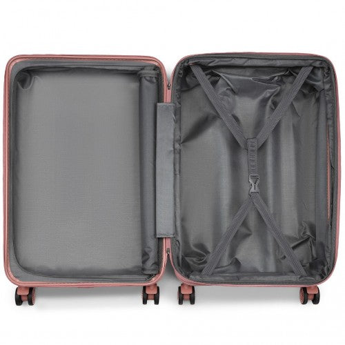 Kono 3 Piece Luggage Set 20/24/28 Inch Sleek Striped Expandable ABS+PC Suitcase with TSA Lock And Four Spinner Wheels - Nude