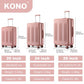 Kono 3 Piece Luggage Set 20/24/28 Inch Sleek Striped Expandable ABS+PC Suitcase with TSA Lock And Four Spinner Wheels - Nude