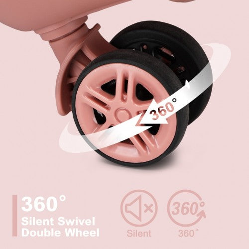 Kono 3 Piece Luggage Set 20/24/28 Inch Sleek Striped Expandable ABS+PC Suitcase with TSA Lock And Four Spinner Wheels - Nude