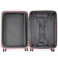 Kono 24 Inch Sleek Striped Check-In Suitcase Expandable Durable ABS+PC Luggage with Four Spinner Wheels TSA Lock - Pink