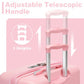 Kono 24 Inch Sleek Striped Check-In Suitcase Expandable Durable ABS+PC Luggage with Four Spinner Wheels TSA Lock - Pink