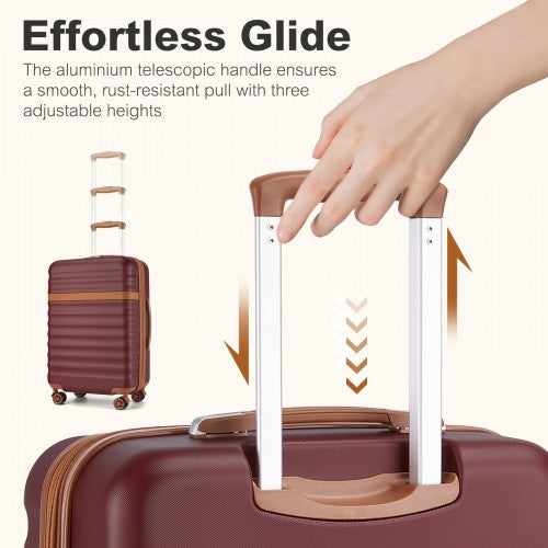 Kono 3-Piece Expandable Luggage Set 20"/24"/28" Durable Hard Shell ABS+PC Suitcases with TSA Lock for Secure Travel