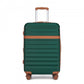 Kono 24 Inch Expandable Lightweight Hard Shell ABS+PC Check-In Suitcase with TSA Lock Ideal for Extended Trips and Secure Travel - Green And Brown