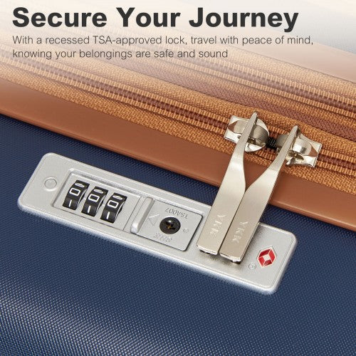 Kono 28 Inch Expandable Lightweight Hard Shell ABS+PC Check-In Suitcase with TSA Lock Ideal for Extended Trips and Secure Travel