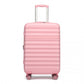 Kono 24 Inch Expandable Lightweight Hard Shell ABS+PC Check-In Suitcase with TSA Lock Ideal for Extended Trips and Secure Travel - Pink
