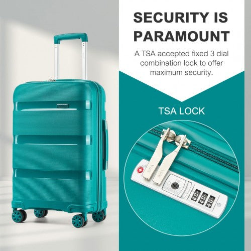 Kono 24-Inch PP Hardshell Suitcase–Durable Checked Luggage with TSA Lock & 360 Spinner Silent Wheels