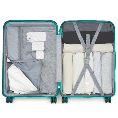 Kono 24-Inch PP Hardshell Suitcase–Durable Checked Luggage with TSA Lock & 360 Spinner Silent Wheels