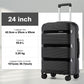 Kono 24-Inch PP Hardshell Suitcase–Durable Checked Luggage with TSA Lock & 360 Spinner Silent Wheels