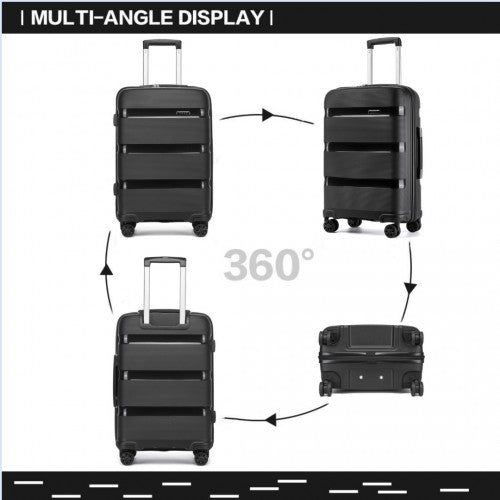 Kono 24-Inch PP Hardshell Suitcase–Durable Checked Luggage with TSA Lock & 360 Spinner Silent Wheels