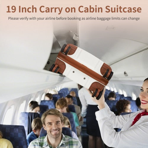 Kono 19-Inch PP Hardshell Carry-On Suitcase–Lightweight Cabin Luggage with TSA Lock, 360 Silent Spinner Wheels