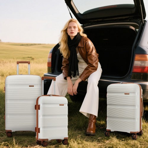 Kono 24-Inch PP Hardshell Suitcase–Durable Checked Luggage with TSA Lock & 360 Spinner Silent Wheels