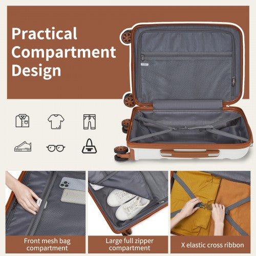 Kono 24-Inch PP Hardshell Suitcase–Durable Checked Luggage with TSA Lock & 360 Spinner Silent Wheels